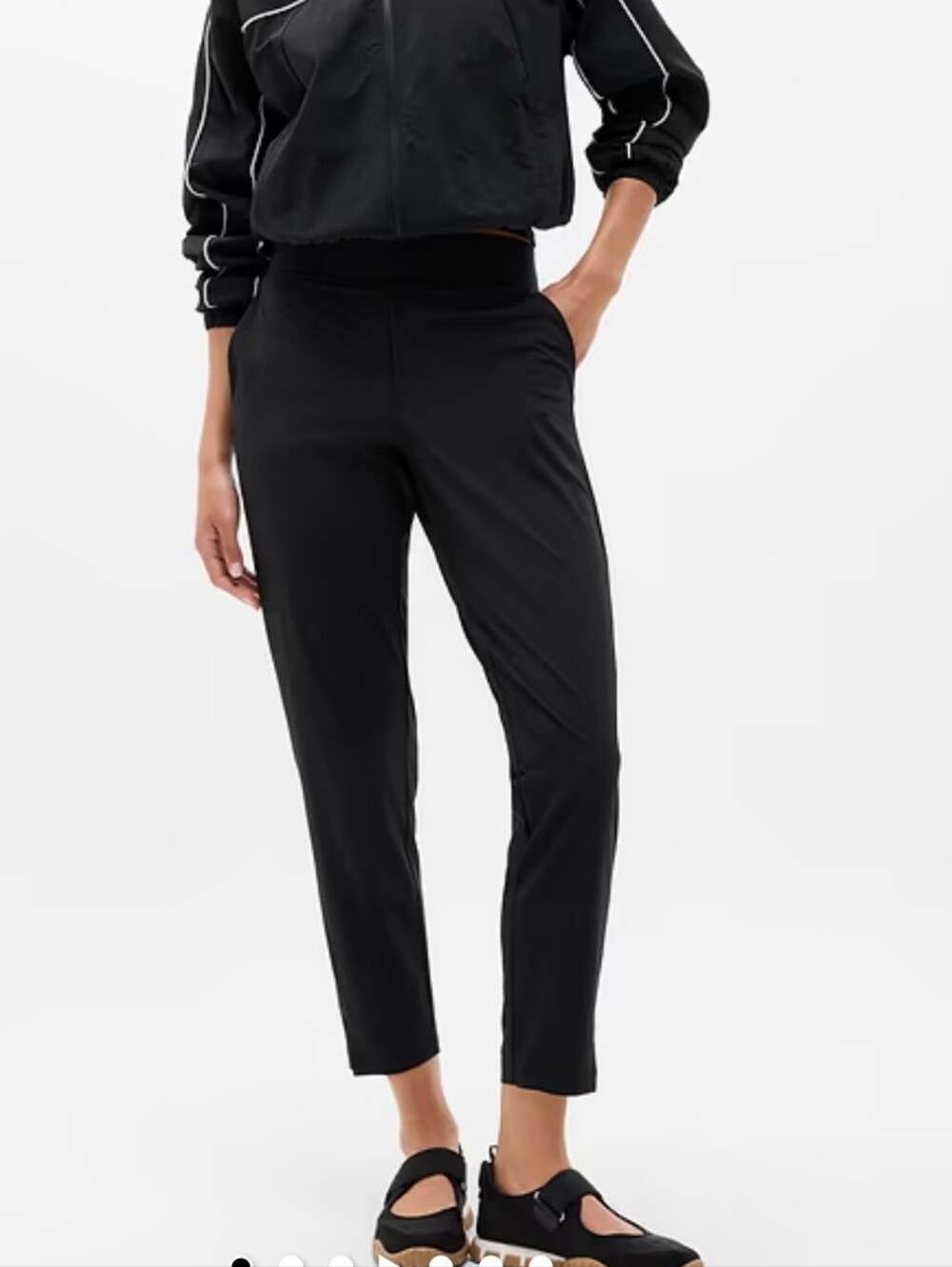 Athleta Brooklyn Mid-Rise Ankle Pants Black Travel Work Outdoor Women's Size 6